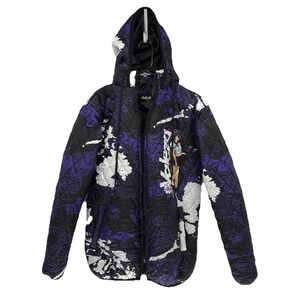 Valeza Lifestyle Rare Purple Dragon Camo Hooded Puffer Jacket Limited Anime M